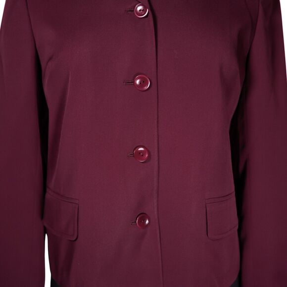 Talbots Women's Blazer Burgundy Red Wool Lined Work Career Office Suit Jacket 6P - Picture 4 of 9